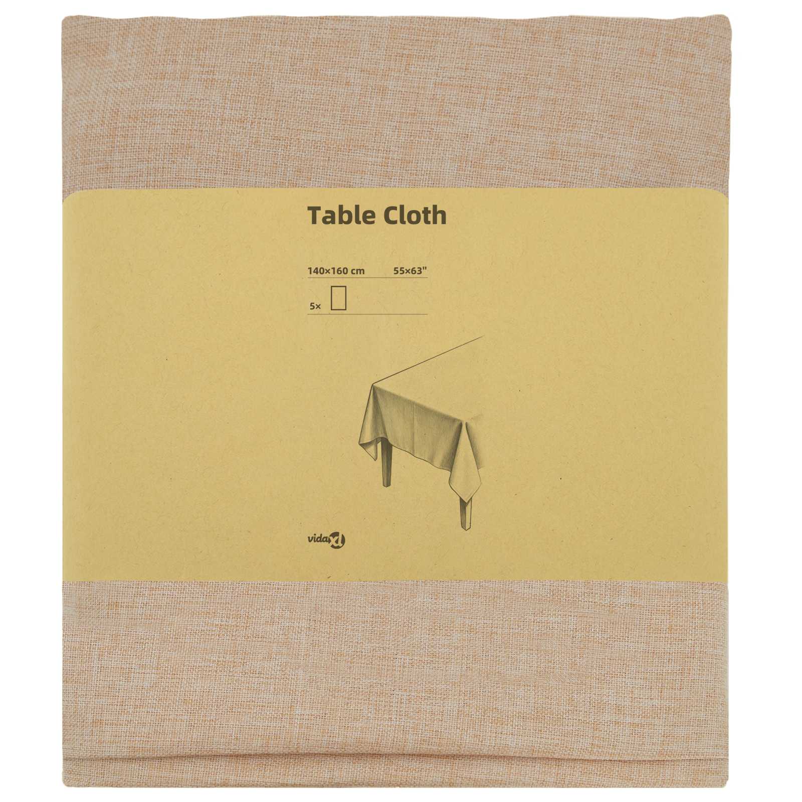 Tafelkleed 5 st Rechthoekig Beige 140 x 160 cm image 3