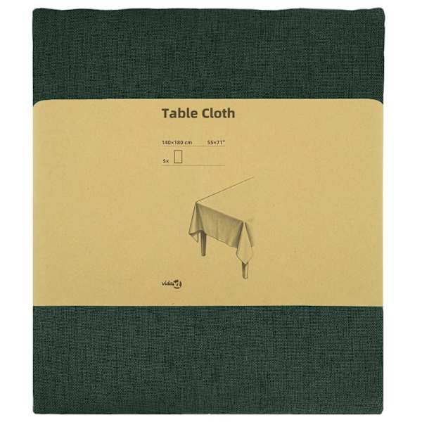 vidaXL Laua Lapp 5 tk Ristk&uuml;lik Tumeroheline 140 x 180 cm