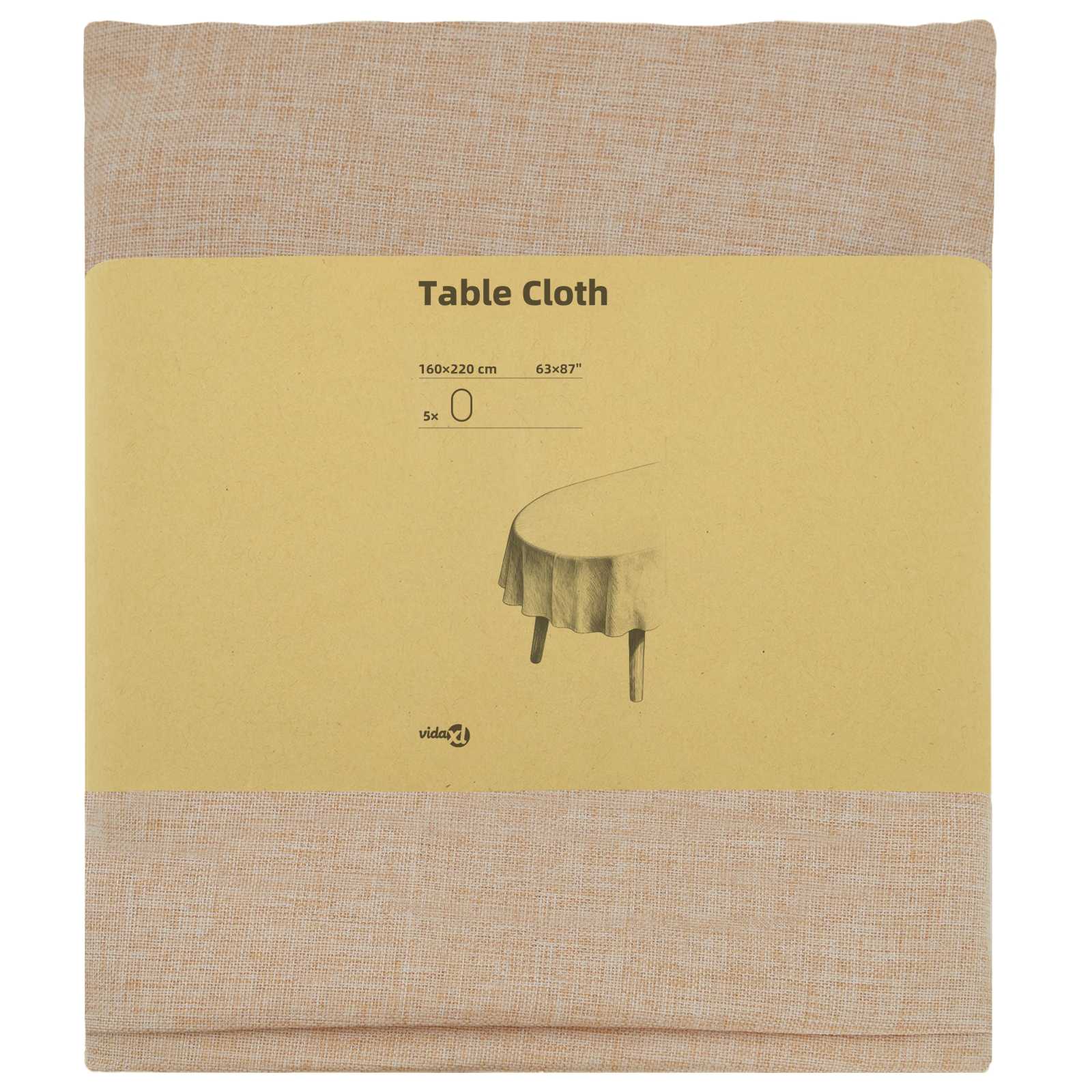 Tafelkleed 5 st Ovaal Beige 160 x 220 cm image 3