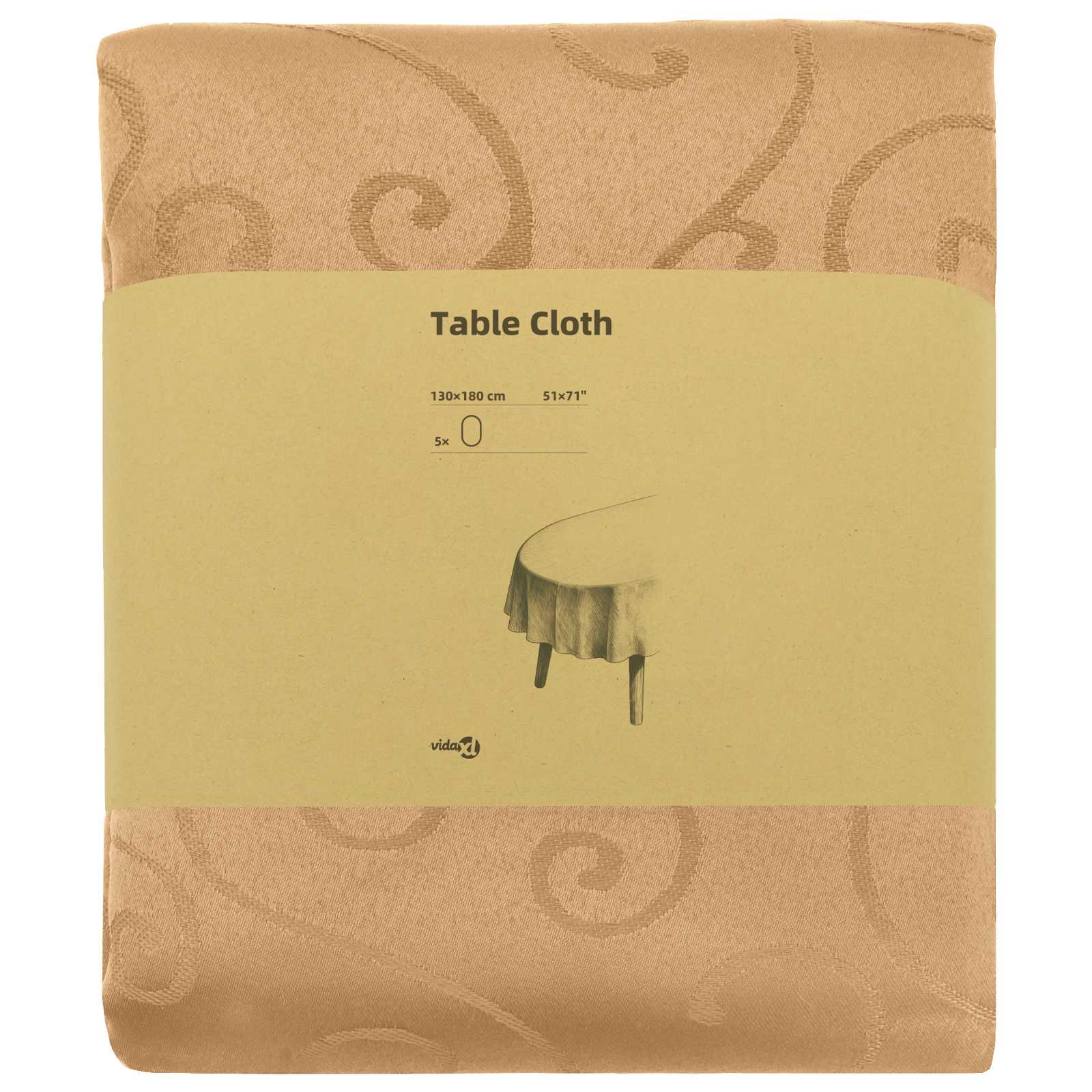 Tafelkleed 5 st Ovaal Beige 130 x 180 cm image 3