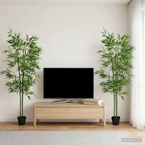Umělý bambusový strom 2 pcs Zelená 60 x 18 x 190 cm - obrázek 1