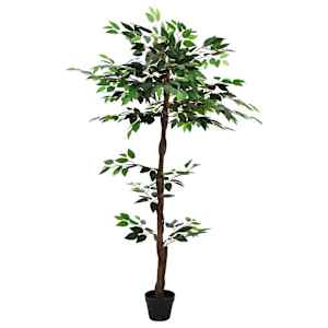 Umělá rostlina Ficus Zelená 85 x 18 x 160 cm Tkanina a dřevo - obrázek 3