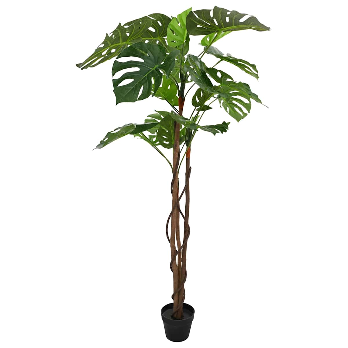 Kunstig Monstera Plante Grøn Stof og træ - Billede 3