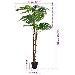 Umělá rostlina Monstera Zelená 94 x 18 x 170 cm Tkanina a dřevo - obrázek 6