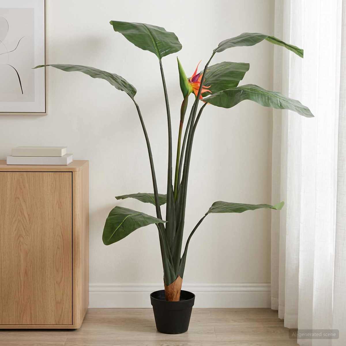 Kunstig Strelitzia Plante Grøn 70 x 18 x 155 cm Stof og PE