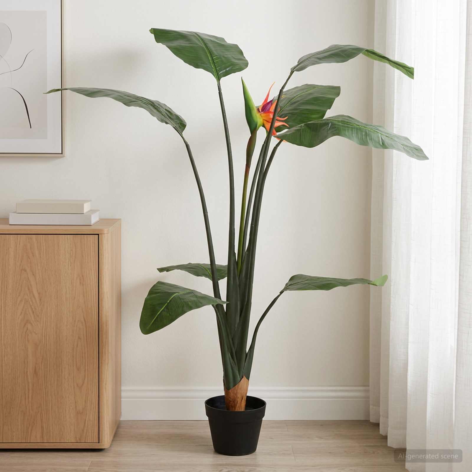 vidaXL Plantă Artificială Strelitzia Verde 70 x 18 x 155 cm