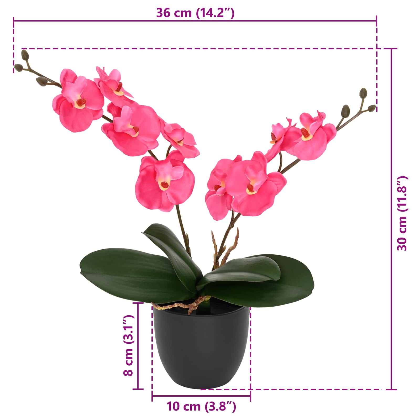 Kunstorchidee Plant Rood 36 x 10 x 30 cm Stof, PE en PEVA image 4