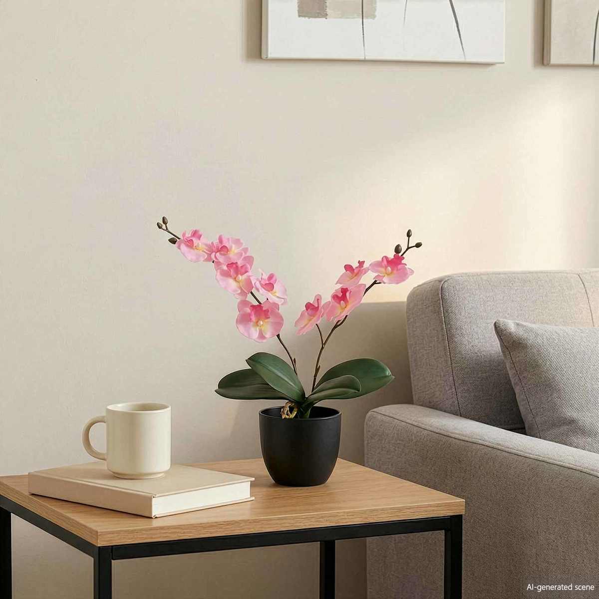 Kunstig orkidé plante 36 x 10 x 30 cm Stof, PE og PEVA
