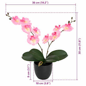 Umělá orchidejová rostlina Růžová 36 x 10 x 30 cm - obrázek 5