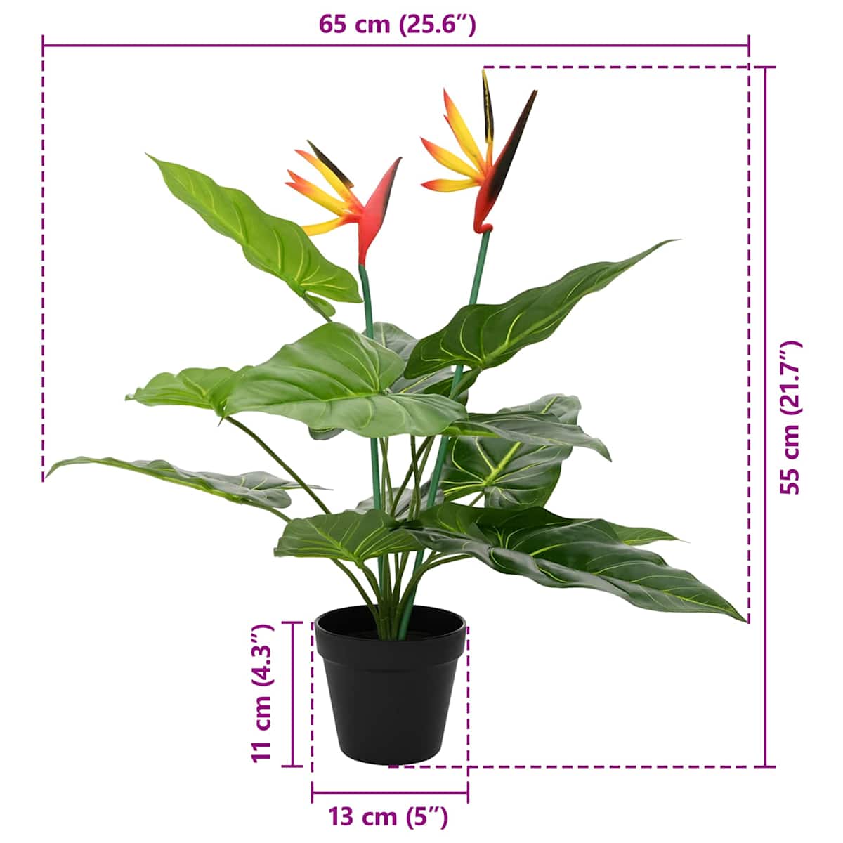 Kunstig Strelitzia Plante Grøn 65 x 13 x 55 cm Stof, PE og PEVA - Billede 6