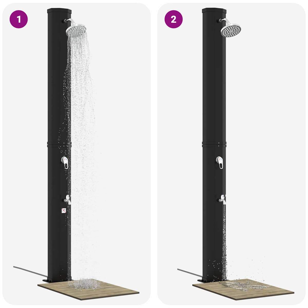 Solbruser med bruserhoved og vandhane 40 l - Billede 3