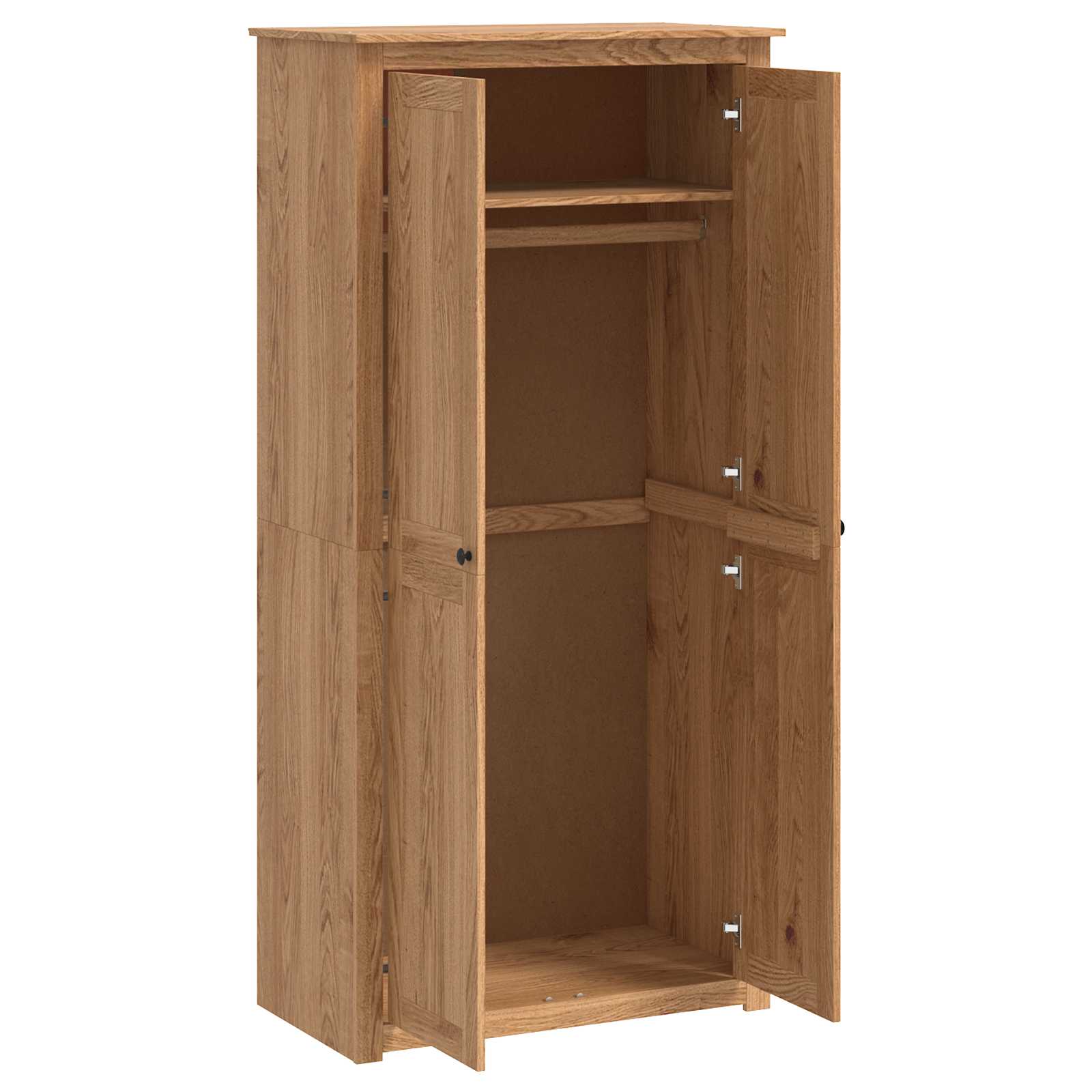 Garderobna omara PANAMA Med 88,5 x 50 x 185 cm Trdna borovina