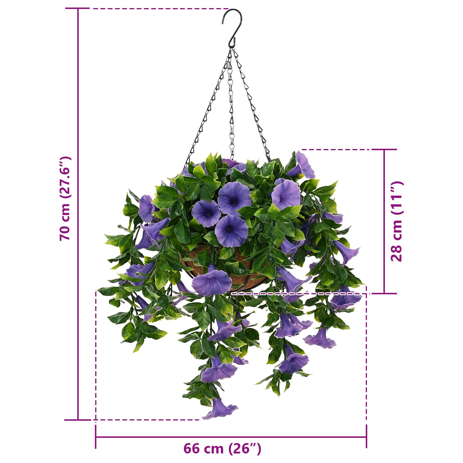Kunstbloemen Paars 66 x 75 x 70 cm PE en staal image 6