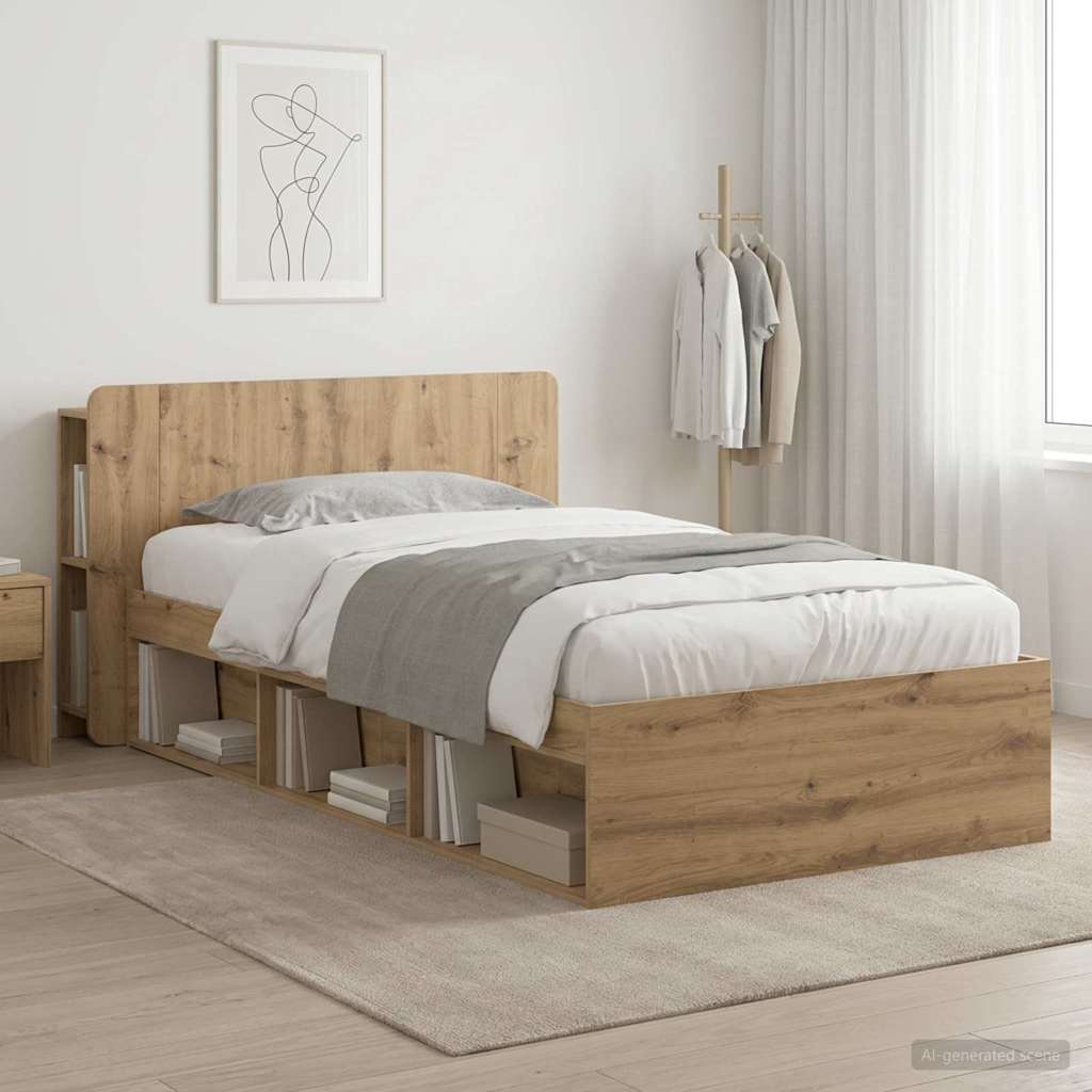 Rám postele s úložným prostorem s čelo Dub artisan 75 x 190 cm