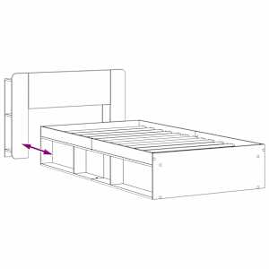 Rám postele s úložným prostorem Betonově šedá 75 x 190 cm - obrázek 8