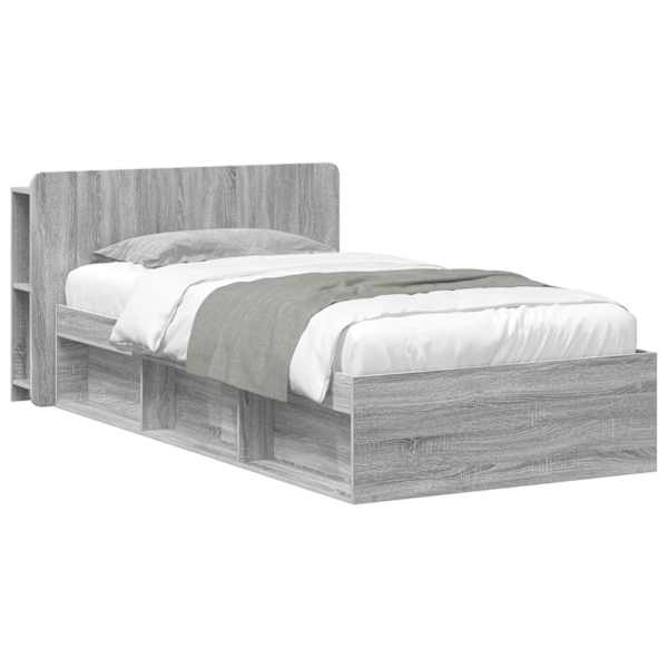 vidaXL Voodiraam ladustamisega peaga Hall Sonoma 75 x 190 cm Tehispuit