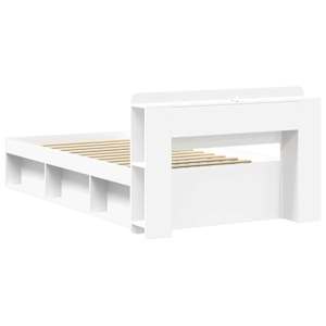 Rám postele s úložným prostorem s čelo Bílá 75 x 190 cm - obrázek 5