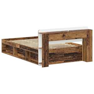 Rám postele s úložným prostorem s čelo Staré dřevo 120 x 190 cm - obrázek 5