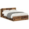 vidaXL Voodiraam ladustamisega peaga Vana puit 135 x 190 cm Tehispuit