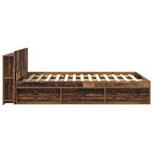 Rám postele s úložným prostorem s čelo Staré dřevo 135 x 190 cm - obrázek 4