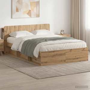 Rám postele s úložným prostorem s čelo Dub artisan 140 x 190 cm - obrázek 1