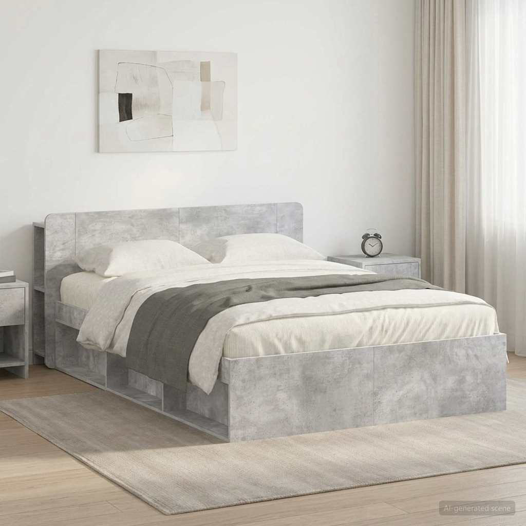 Rám postele s úložným prostorem Betonově šedá 140 x 190 cm