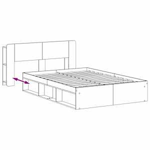 Rám postele s úložným prostorem s čelo Staré dřevo 150 x 200 cm - obrázek 8