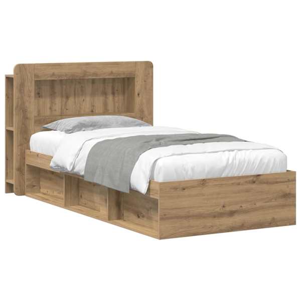 vidaXL Voodiraam ladustamisega Artisan tamm 75 x 190 cm Tehispuit