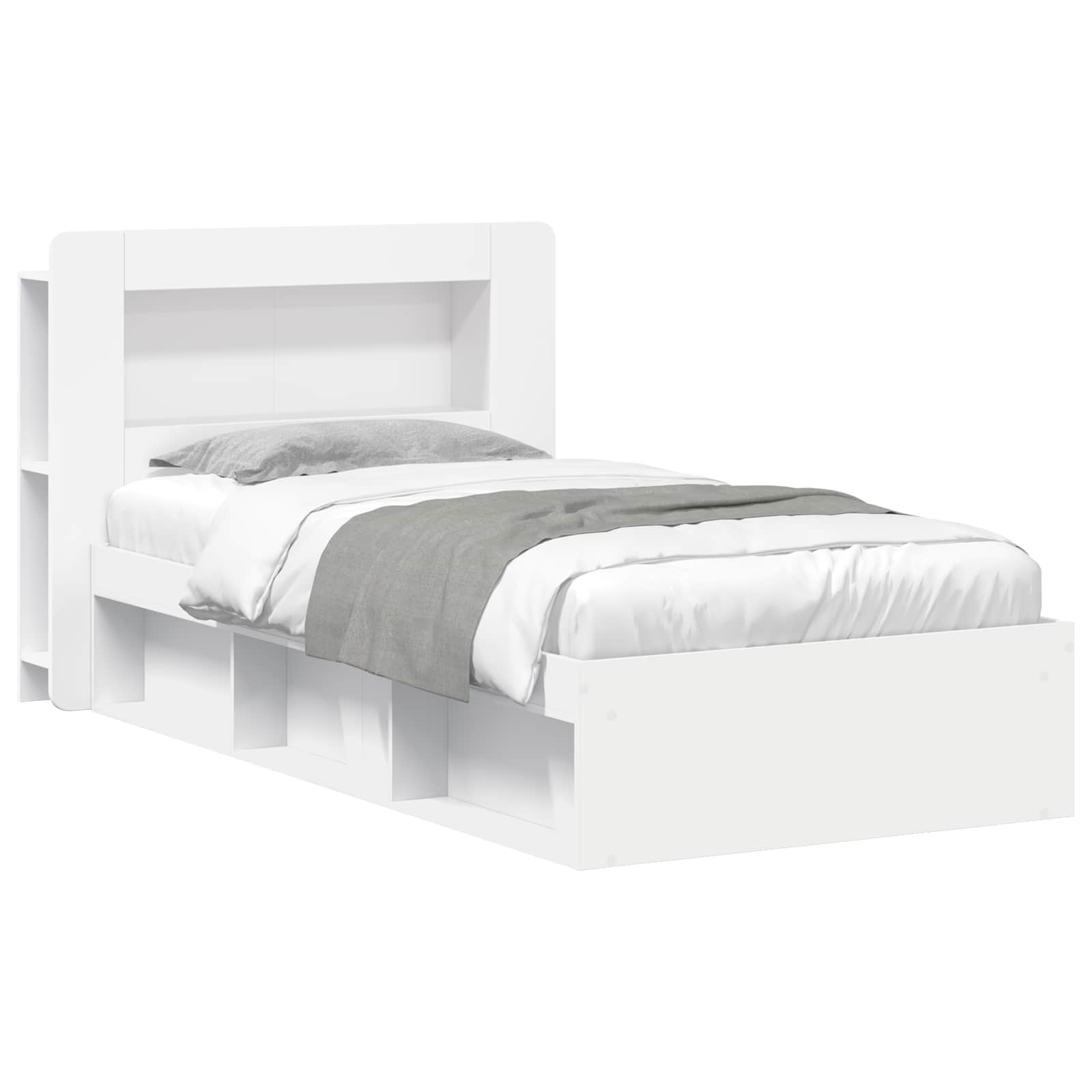 vidaXL Sänkykehys varastolla valkoinen 80 x 200 cm Tekninen puu
