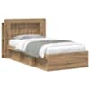 vidaXL Voodiraam ladustamisega Artisan tamm 90 x 200 cm Tehispuit