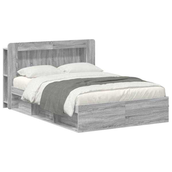 vidaXL Voodiraam ladustamisega Hall Sonoma 140 x 190 cm Tehispuit