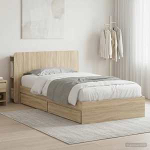 Rám postele s úložným prostorem s čelo Dub sonoma 75 x 190 cm