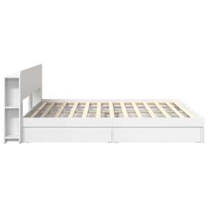 Rám postele s úložným prostorem se zásuvkou Bílá 200 x 200 cm - obrázek 5