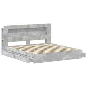 Rám postele s úložným prostorem Betonově šedá 200 x 200 cm - obrázek 4