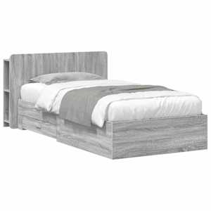 Rám postele s úložným prostorem s čelo Šedý Sonoma 75 x 190 cm - obrázek 1