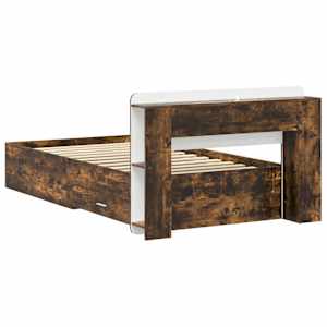 Rám postele s úložným prostorem s čelo Kouřový dub 75 x 190 cm - obrázek 5