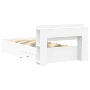 Rám postele s úložným prostorem s čelo Bílá 80 x 200 cm - obrázek 6