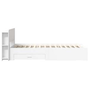 Rám postele s úložným prostorem s čelo Bílá 80 x 200 cm - obrázek 5