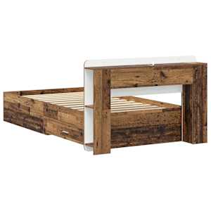 Rám postele s úložným prostorem s čelo Staré dřevo 90 x 190 cm - obrázek 6