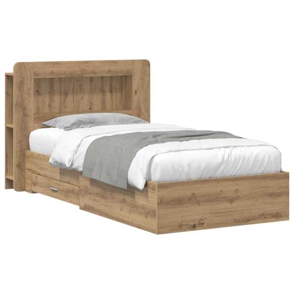 vidaXL Voodiraam ladustamisega Artisan tamm 80 x 200 cm Tehispuit