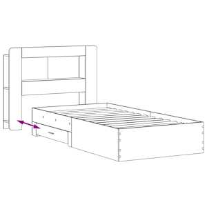 Rám postele s úložným prostorem s čelo Dub sonoma 90 x 190 cm - obrázek 9