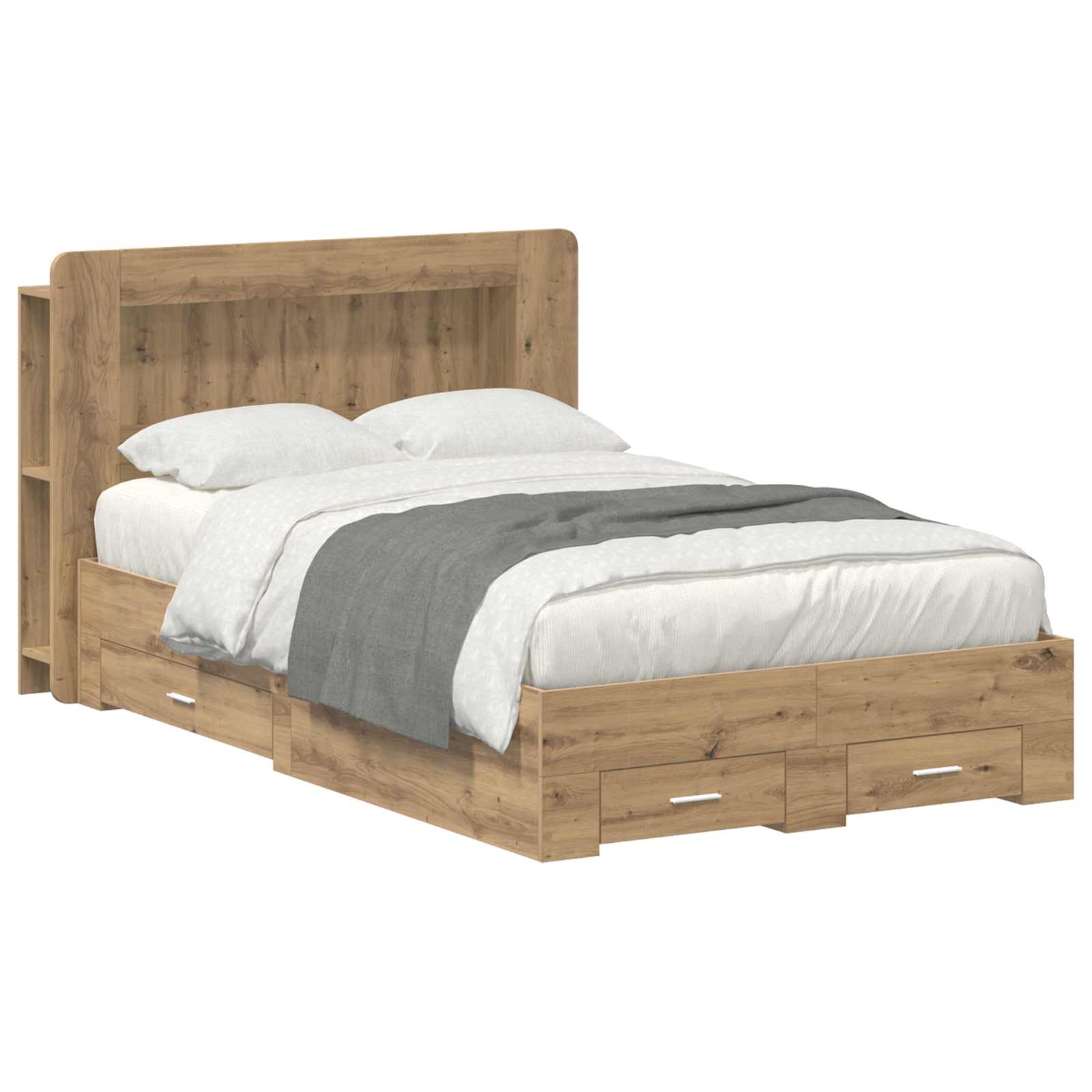 Rám postele s úložným prostorem s čelo Dub artisan 120 x 190 cm - obrázek 2