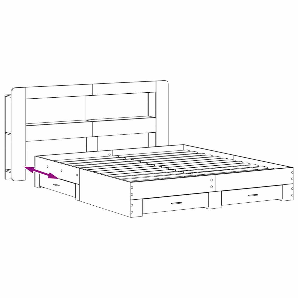 Sengestel med opbevaring - Billede 8