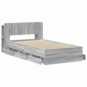 Rám postele s úložným prostorem s čelo Šedý Sonoma 75 x 190 cm - obrázek 4