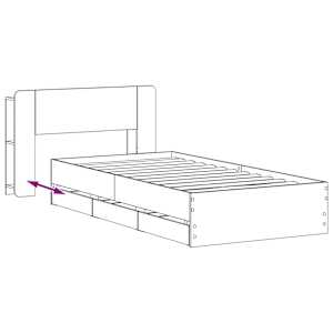 Rám postele s úložným prostorem s čelo Šedý Sonoma 75 x 190 cm - obrázek 9