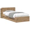 vidaXL Voode raami koos hoiuruumi ja peatoega Artisan tamm 80 x 200 cm