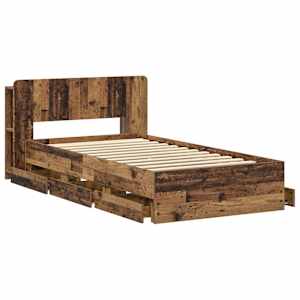 Rám postele s úložným prostorem s čelo Staré dřevo 80 x 200 cm - obrázek 4