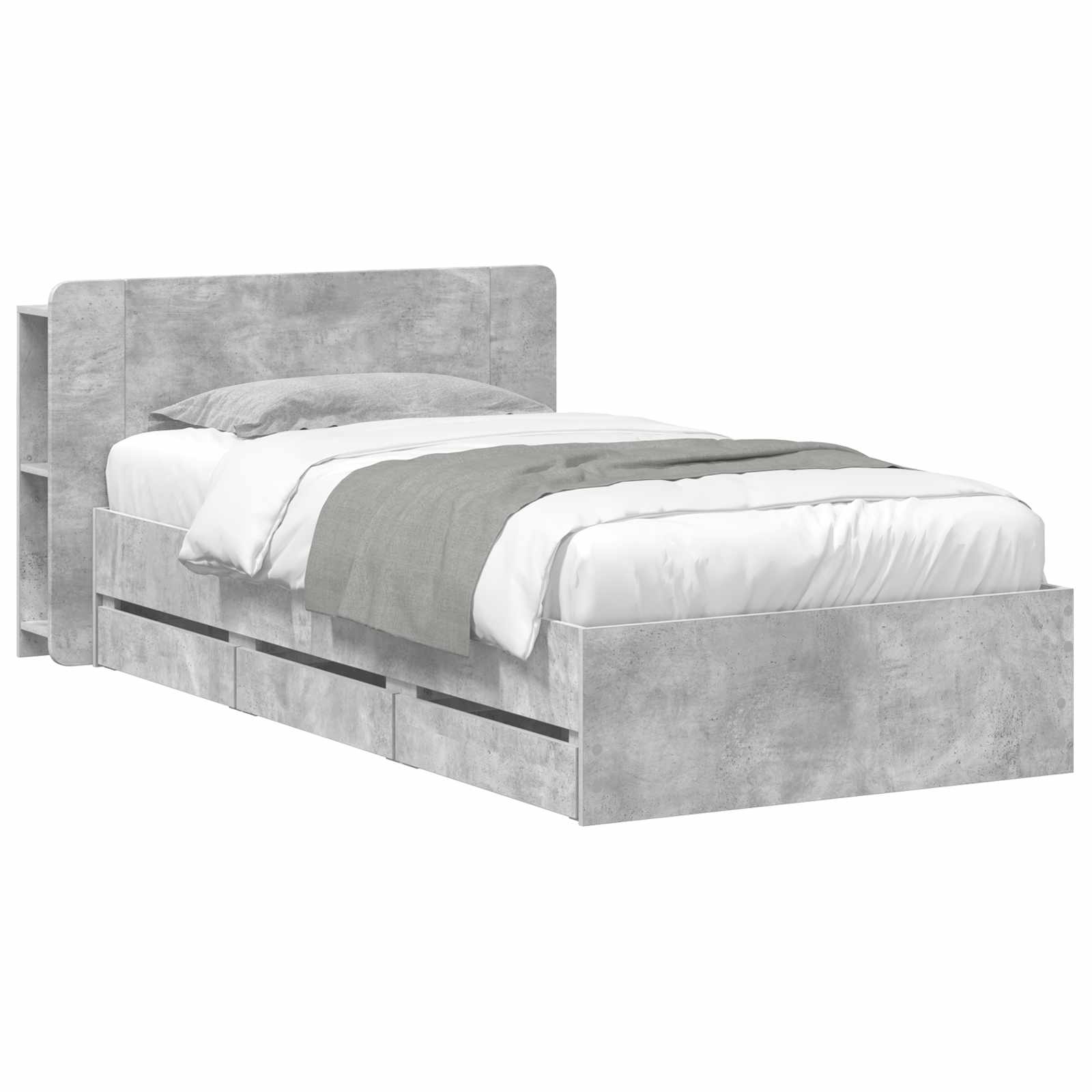 Voodiraam ladustamisega peaga Betoonhall 90 x 190 cm Tehispuit 22 Kõik vajalik sinu aeda ja koju! 8721451357056 wbg an Kõik vajalik sinu aeda ja koju!