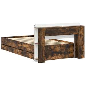 Rám postele s úložným prostorem s čelo Kouřový dub 90 x 190 cm - obrázek 6