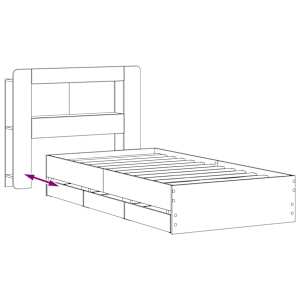 Rám postele s úložným prostorem s čelo Dub sonoma 80 x 200 cm - obrázek 9
